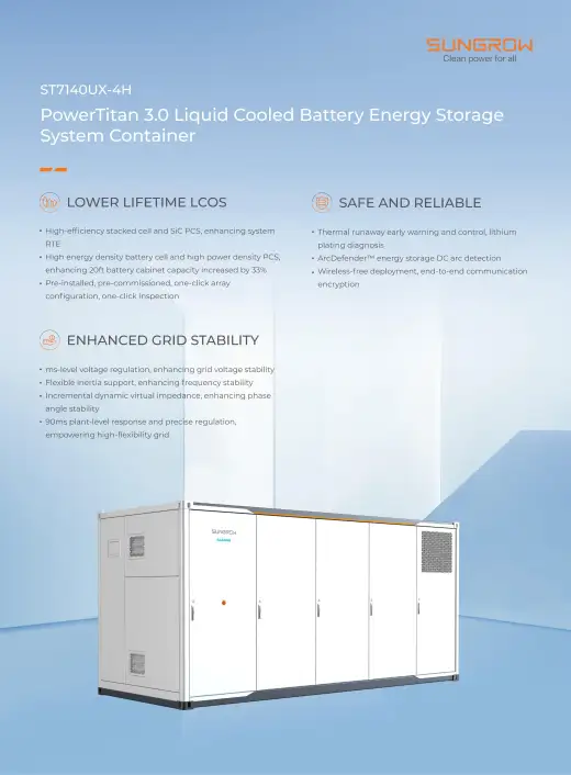 Sungrow PowerTitan 3.0  ST7140UX-4H Liquid Cooled Battery Energy Storage System Container