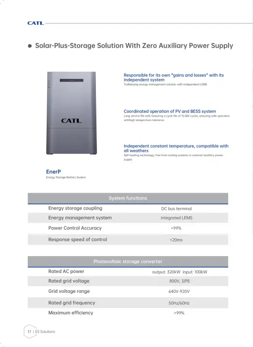 CATL EnerP PV+BESS hybrid storage system