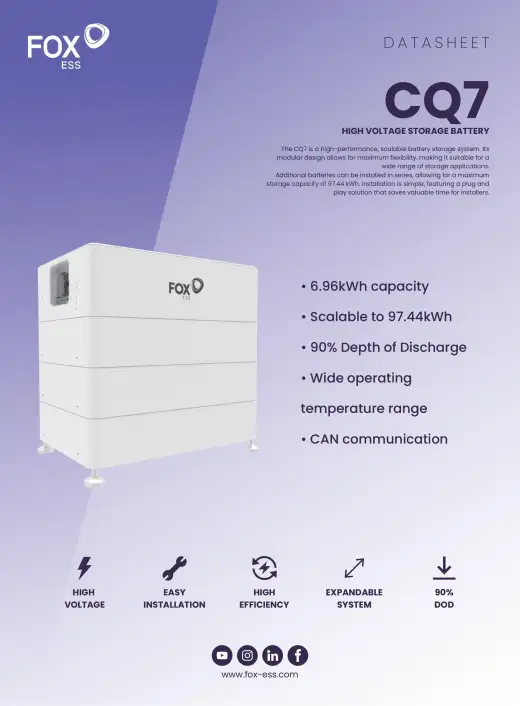 FOX ESS CQ7 HIGH VOLTAGE STORAGE BATTERY