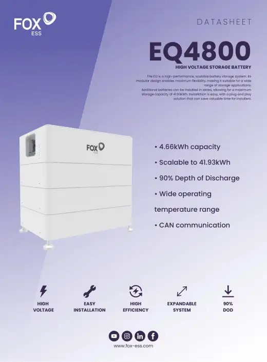 FOX ESS EQ4800 HIGH VOLTAGE STORAGE BATTERY