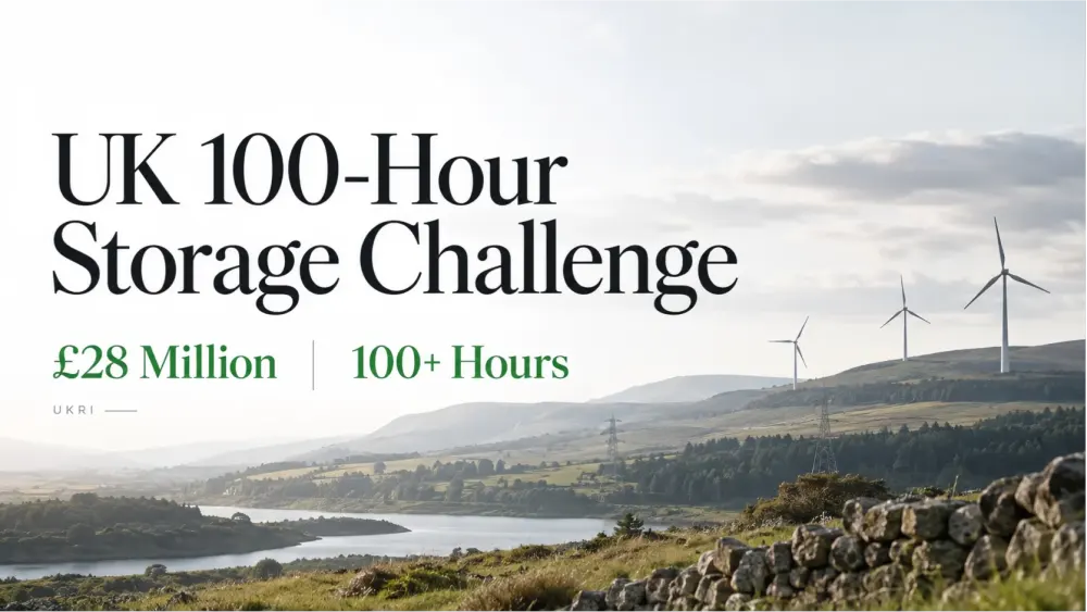 £28 Million in Funding: The UK Launches a 100-Hour Energy Storage Challenge!