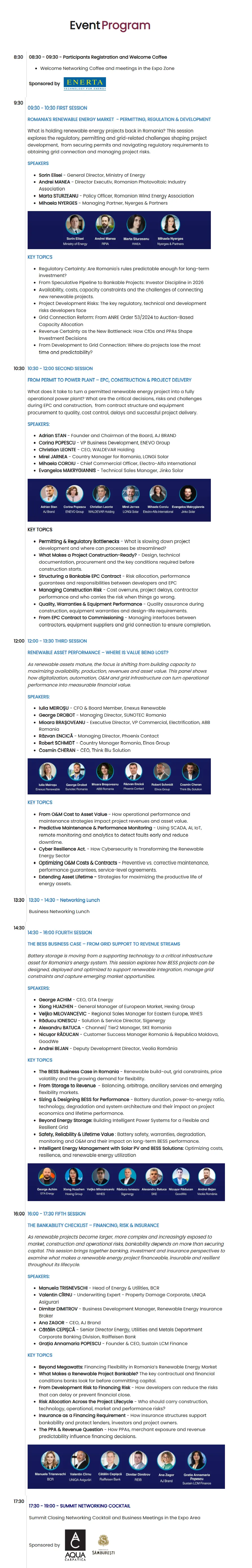 Event agenda 1