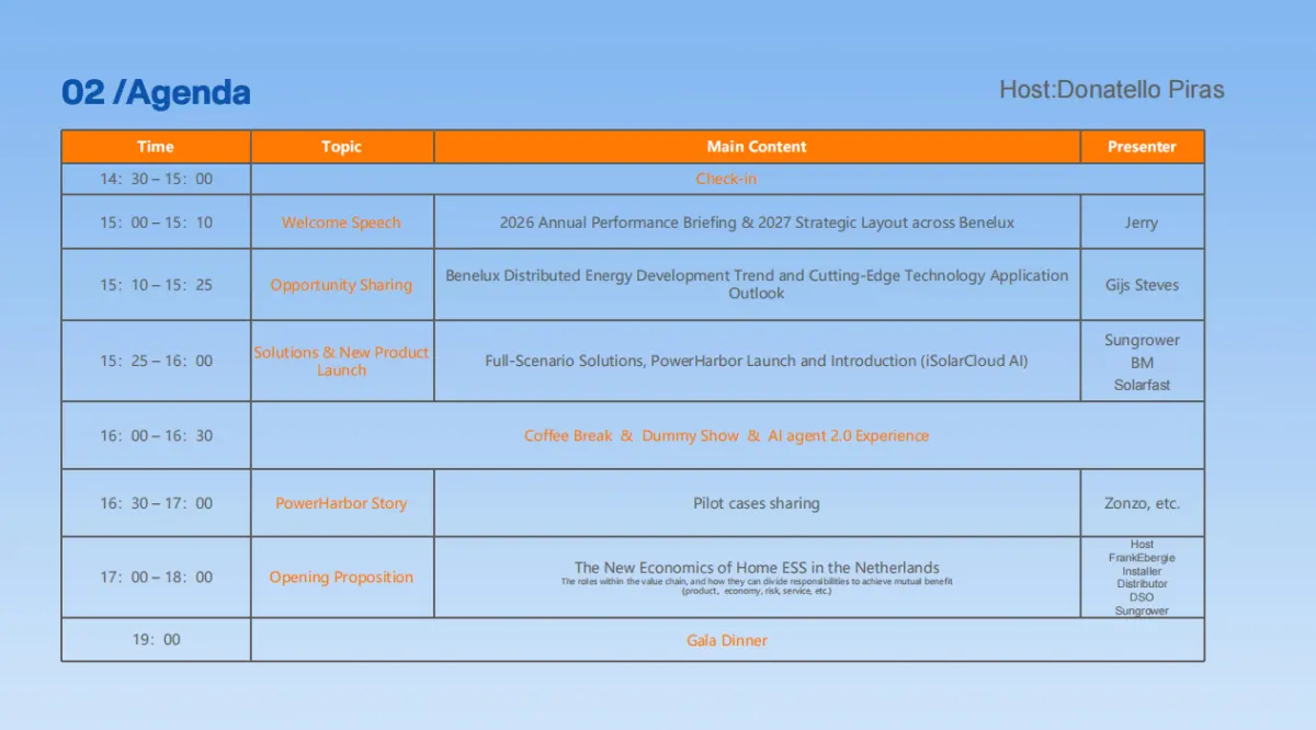 Event agenda 1