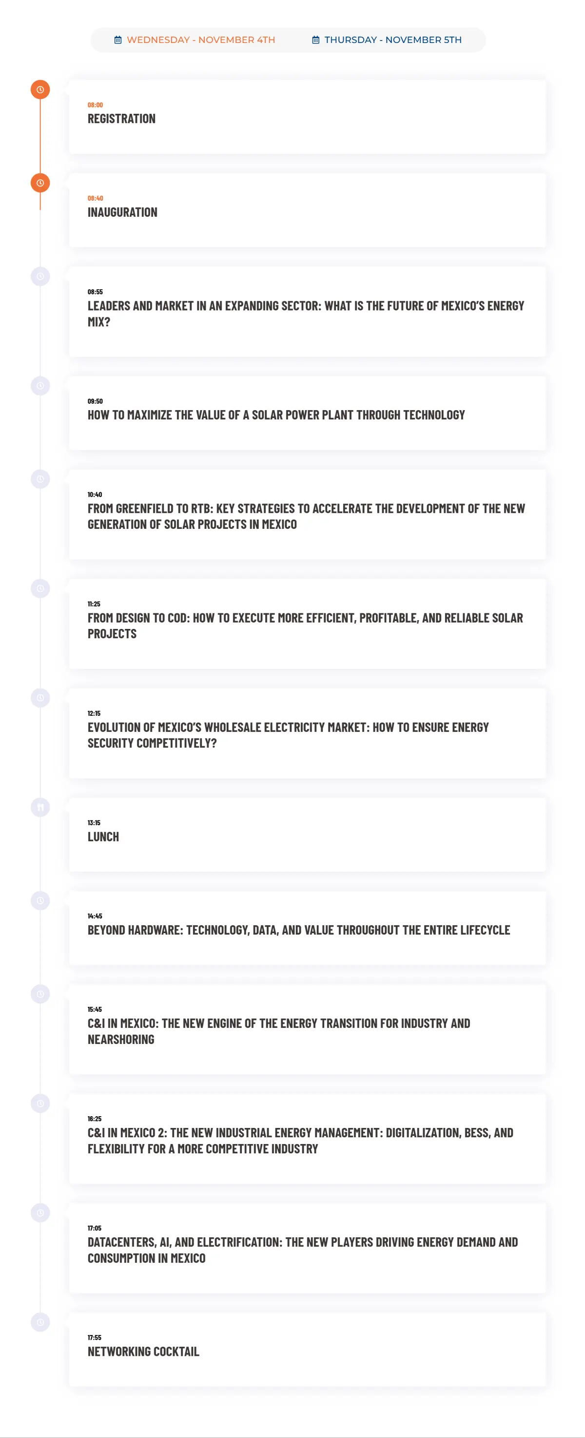Event agenda 1